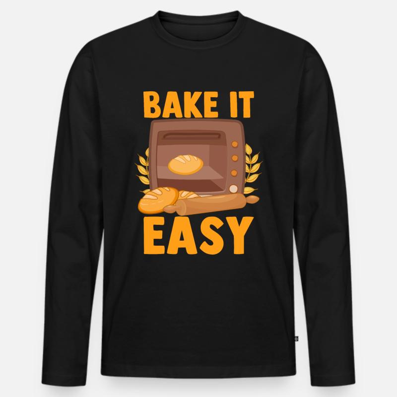 Funny bread baking baker - Men's Premium Organic Long Sleeve Shirt - black