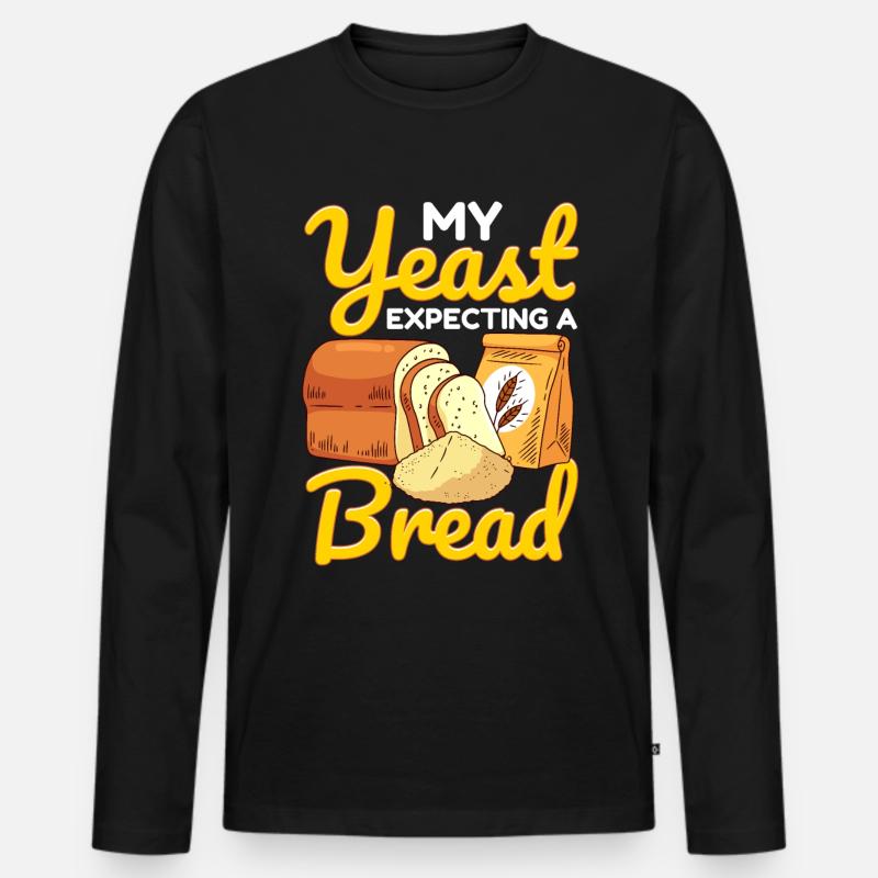 Lustiger Brotbacken-Bäcker - Männer Premium Bio Langarmshirt - Schwarz
