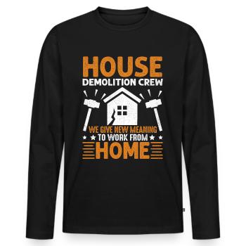 House Demo - Men's Premium Organic Long Sleeve Shirt - black - Front - Nico (187cm)