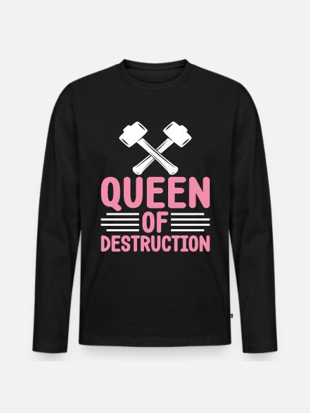 Fun day of house demolition - Men's Premium Organic Long Sleeve Shirt - black