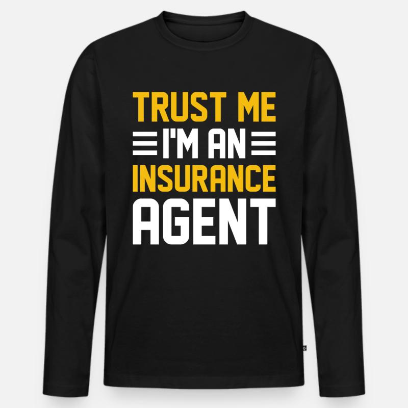 Komischer Broker - Männer Premium Bio Langarmshirt - Schwarz