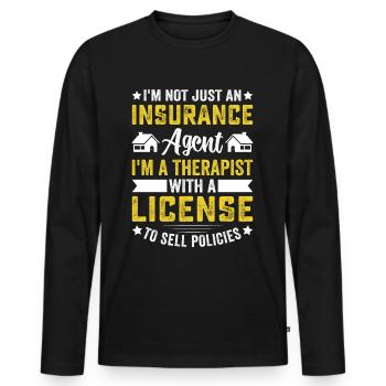 Komischer Broker - Männer Premium Bio Langarmshirt - Schwarz - Vorne - Nico (187cm)