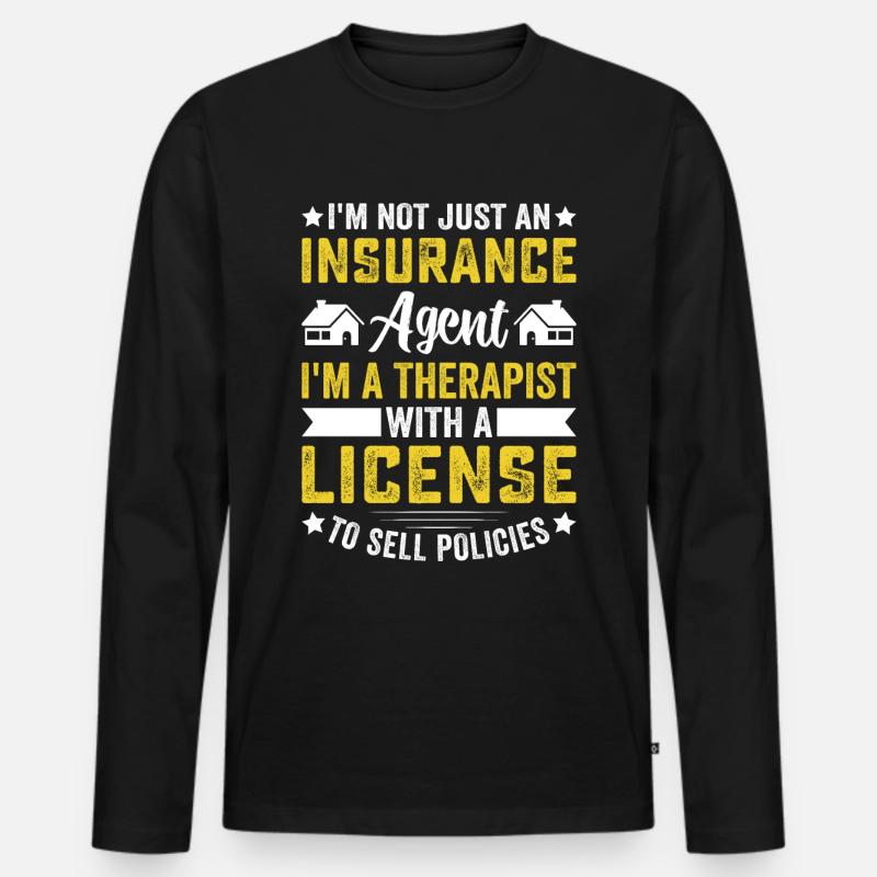Komischer Broker - Männer Premium Bio Langarmshirt - Schwarz