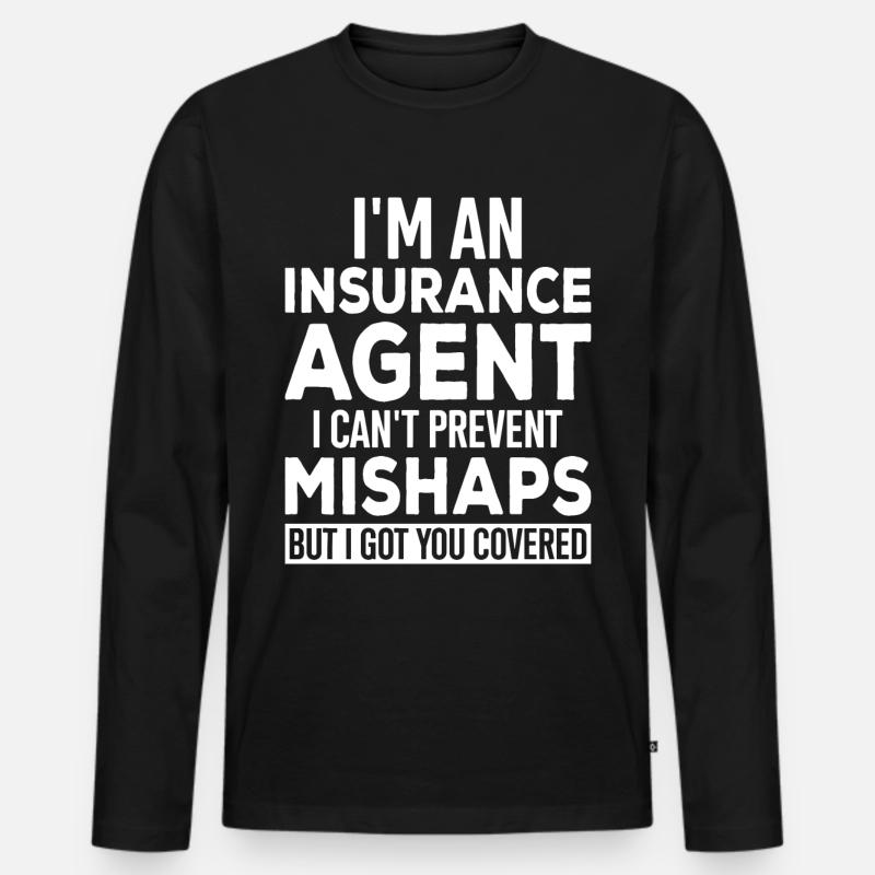 Komischer Broker - Männer Premium Bio Langarmshirt - Schwarz