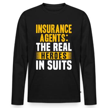 Weird broker - Men's Premium Organic Long Sleeve Shirt - black - Front - Nico (187cm)