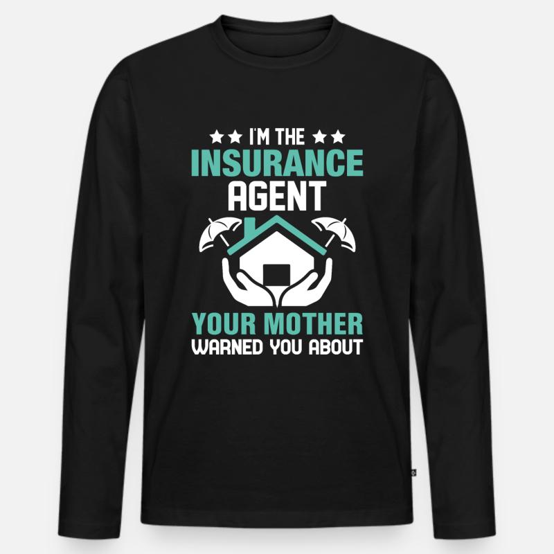 Komischer Broker - Männer Premium Bio Langarmshirt - Schwarz