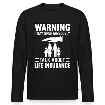 Funny Agent Broker - Männer Premium Bio Langarmshirt - Schwarz - Vorne - Nico (187cm)