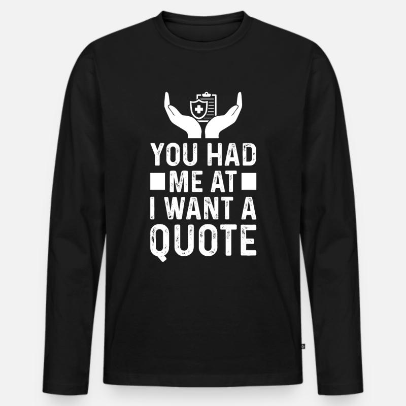 Lustiger Versicherungsmakler - Männer Premium Bio Langarmshirt - Schwarz
