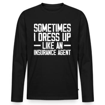 Komischer Broker - Männer Premium Bio Langarmshirt - Schwarz - Vorne - Nico (187cm)