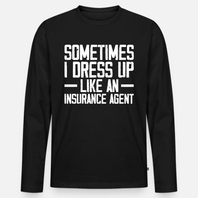 Komischer Broker - Männer Premium Bio Langarmshirt - Schwarz