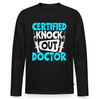 Anesthésiste amusant Anesthésiologie - T-shirt manches longues Premium bio Homme - noir - Devant - Nico (187cm)
