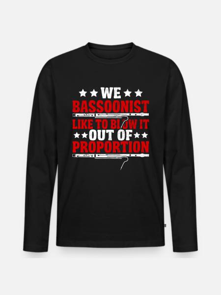 Funny bassoonist - Men's Premium Organic Long Sleeve Shirt - black