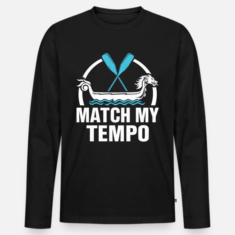 Lustiges Drachenboot-Rennpaddel - Männer Premium Bio Langarmshirt - Schwarz