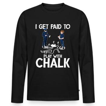 Drôle de scientifique médico-légal - T-shirt manches longues Premium bio Homme - noir - Devant - Nico (187cm)