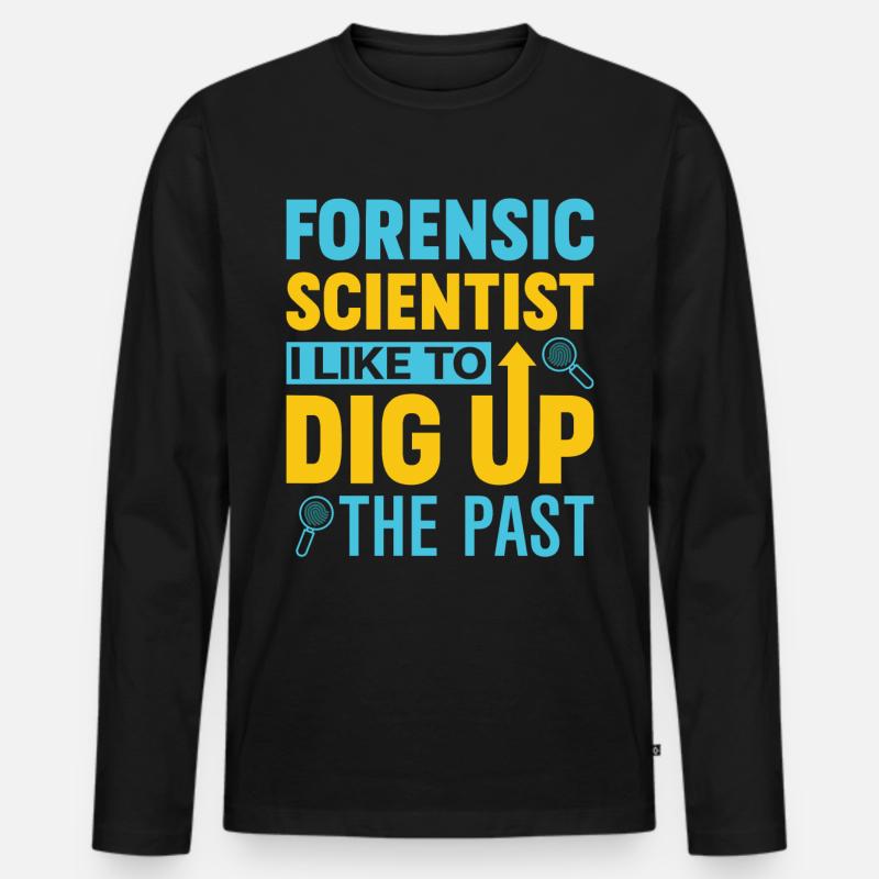 Lustiger wissenschaftlicher Ermittler - Männer Premium Bio Langarmshirt - Schwarz