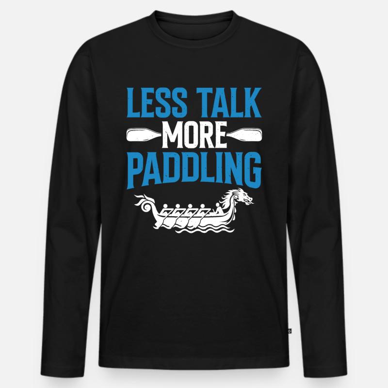 Lustiges Drachenboot-Rennpaddel - Männer Premium Bio Langarmshirt - Schwarz