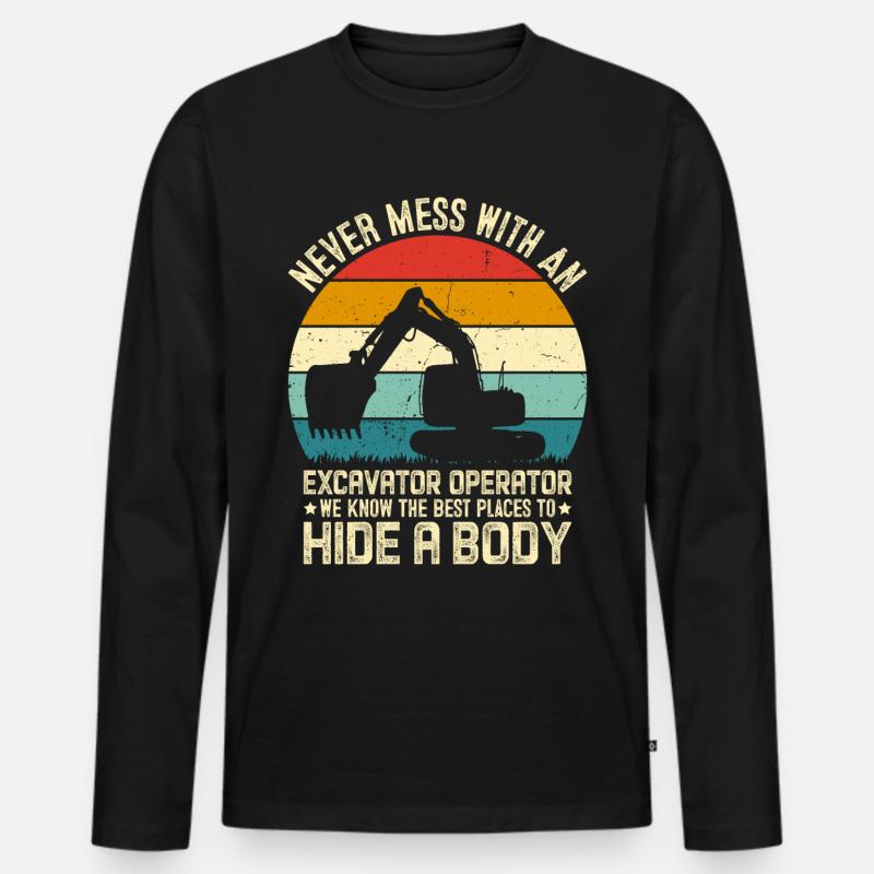 Lustige HEO - Männer Premium Bio Langarmshirt - Schwarz