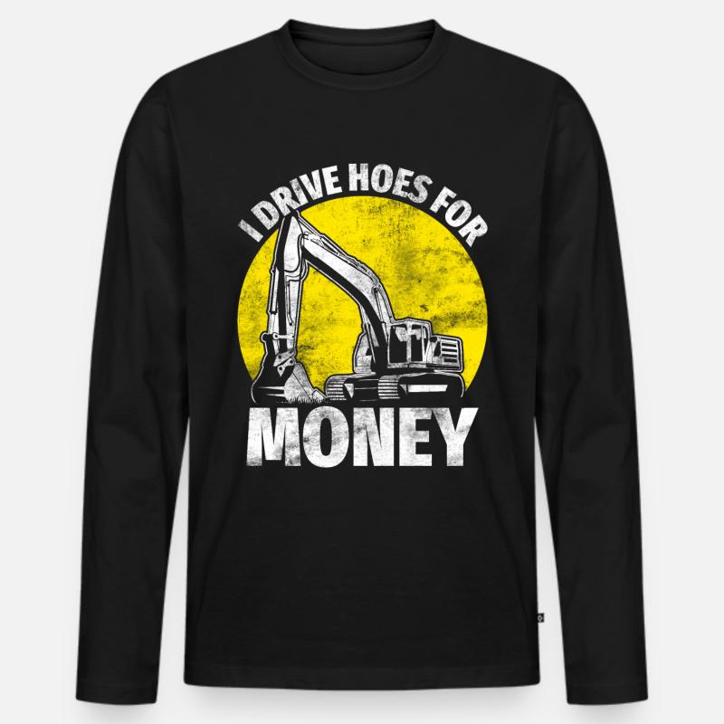Funny Baggerfahrer HEO - Männer Premium Bio Langarmshirt - Schwarz