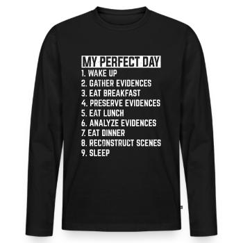 Funny coroner - Men's Premium Organic Long Sleeve Shirt - black - Front - Nico (187cm)