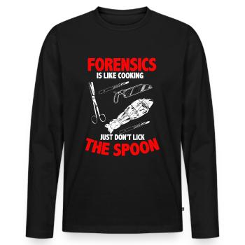 Funny coroner - Men's Premium Organic Long Sleeve Shirt - black - Front - Nico (187cm)