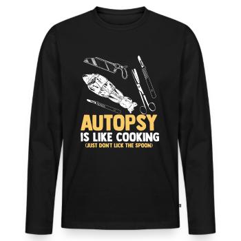 Funny coroner - Men's Premium Organic Long Sleeve Shirt - black - Front - Nico (187cm)