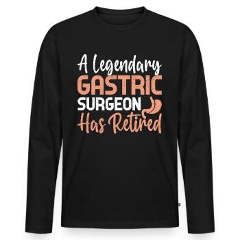 Drôle de manche d’estomac - T-shirt manches longues Premium bio Homme - noir - Devant - Nico (187cm)