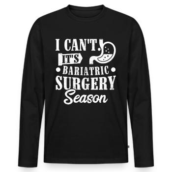 Funny stomach - Men's Premium Organic Long Sleeve Shirt - black - Front - Nico (187cm)