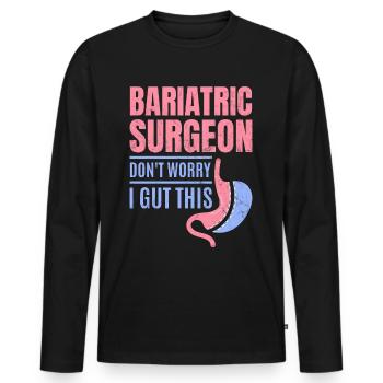 Funny stomach - Men's Premium Organic Long Sleeve Shirt - black - Front - Nico (187cm)