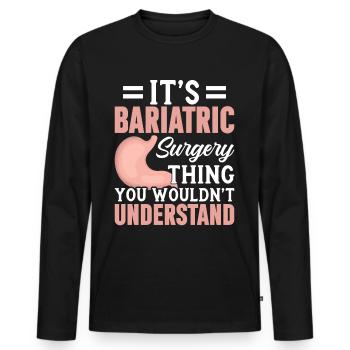 Funny stomach - Men's Premium Organic Long Sleeve Shirt - black - Front - Nico (187cm)