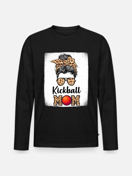 Kickball Spieler Mama - Männer Premium Bio Langarmshirt - Schwarz