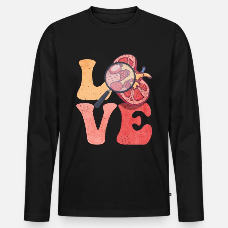 Dialyse-Techniker Dialyse-Techniker LOVE - Männer Premium Bio Langarmshirt - Schwarz