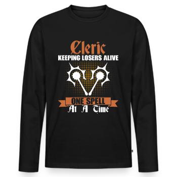 Funny LARP - Men's Premium Organic Long Sleeve Shirt - black - Front - Nico (187cm)