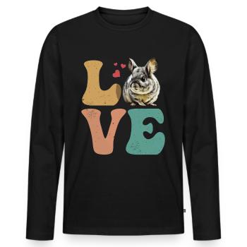 Chinchilla-Besitzer LOVE - Männer Premium Bio Langarmshirt - Schwarz - Vorne - Nico (187cm)