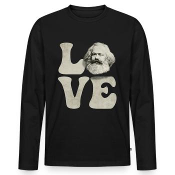 Communisme Socialisme socialiste communiste - T-shirt manches longues Premium bio Homme - noir - Devant - Nico (187cm)