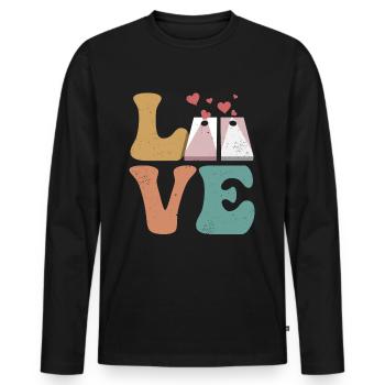 Cornhole Team Player LOVE - Men's Premium Organic Long Sleeve Shirt - black - Front - Nico (187cm)