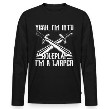 Jeux de rôle en direct LARP - T-shirt manches longues Premium bio Homme - noir - Devant - Nico (187cm)