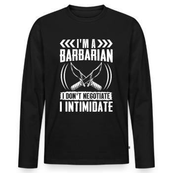 LARP - Men's Premium Organic Long Sleeve Shirt - black - Front - Nico (187cm)