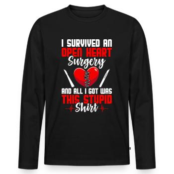 Survivor Recovery - Men's Premium Organic Long Sleeve Shirt - black - Front - Nico (187cm)