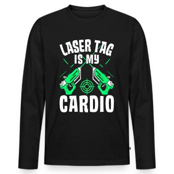 Player - Men's Premium Organic Long Sleeve Shirt - black - Front - Nico (187cm)