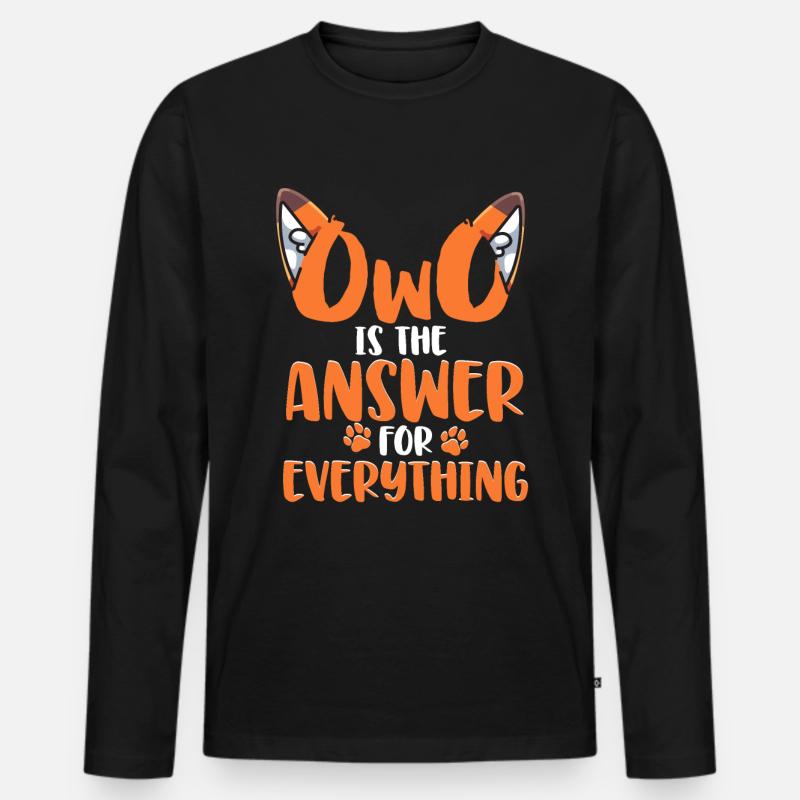 Furry Fandom Fursona Fuchs - Männer Premium Bio Langarmshirt - Schwarz