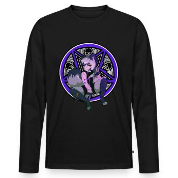 Furry Fandom Fursona Fursuit Fuchs Pentagramm - Männer Premium Bio Langarmshirt - Schwarz - Vorne - Nico (187cm)