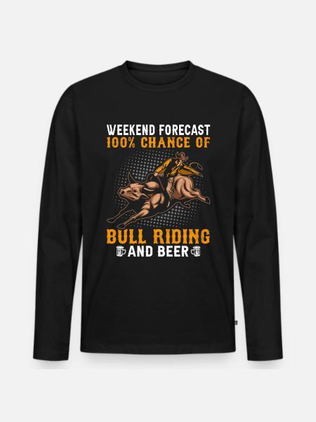 Stierreiter Cowboy - Männer Premium Bio Langarmshirt - Schwarz