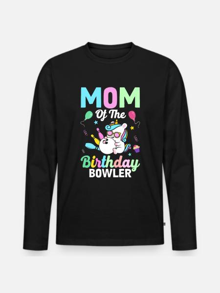 Bowling Mama - Männer Premium Bio Langarmshirt - Schwarz