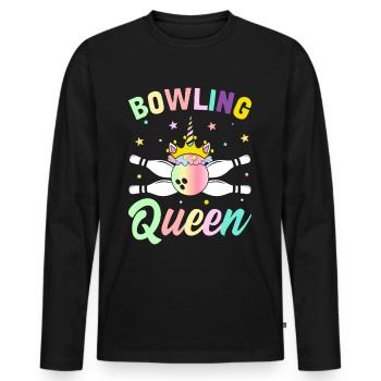 Bowler - Men's Premium Organic Long Sleeve Shirt - black - Front - Nico (187cm)