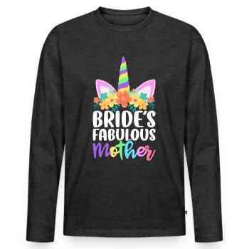 Douche nuptiale de mariage - T-shirt manches longues Premium bio Homme - anthracite chiné - Devant - Nico (187cm)