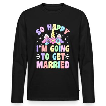 Douche nuptiale de mariage - T-shirt manches longues Premium bio Homme - noir - Devant - Nico (187cm)