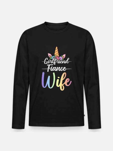 Engagement Bridal Shower - Men's Premium Organic Long Sleeve Shirt - black