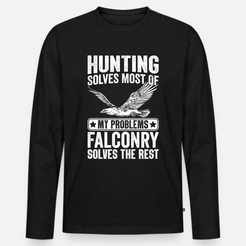 Jäger Falknerei - Männer Premium Bio Langarmshirt - Schwarz