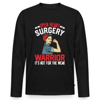 Genesung Überlebender - Männer Premium Bio Langarmshirt - Schwarz - Vorne - Nico (187cm)