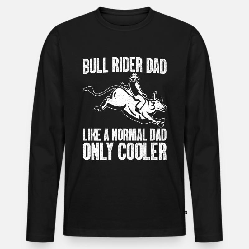 Stierreitender Cowboy - Männer Premium Bio Langarmshirt - Schwarz